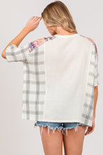 Load image into Gallery viewer, SAGE + FIG Plaid Half Button Gauze Top