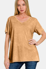 Load image into Gallery viewer, Zenana Washed Short Sleeve V-Neck T-Shirt