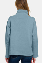 Load image into Gallery viewer, Zenana Turtleneck Half Snap Fleece Sweatshirt