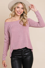 Load image into Gallery viewer, Super Lady Rib Texture Boat Neck Top