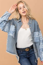 Load image into Gallery viewer, And The Why Paisley Print Quilted Sleeves Denim Jacket