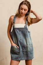 Load image into Gallery viewer, BiBi Washed Adjustable Strap Denim Overall Dress