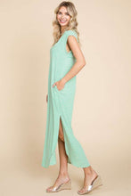 Load image into Gallery viewer, Culture Code Full Size Striped V-Neck Slit Dress with Pockets