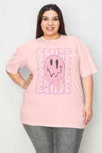 Simply Love Smile-Face Graphic T-Shirt