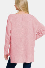 Load image into Gallery viewer, Zenana High-Low Center Seam V-Neck Sweater