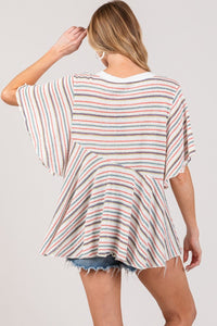 SAGE + FIG Round Neck Stripe Top