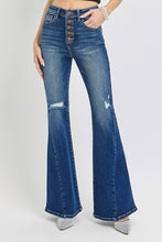 Load image into Gallery viewer, RISEN Distressed Button-Fly Flare Jeans