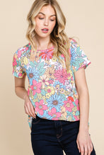 Load image into Gallery viewer, BOMBOM Floral Short Sleeve T-Shirt