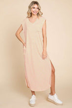 Load image into Gallery viewer, Culture Code Full Size Striped V-Neck Slit Dress with Pockets
