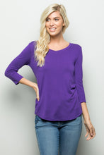 Load image into Gallery viewer, Celeste Three Quarter Sleeve V-Neck T-Shirt