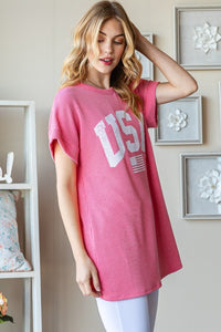 Heimish USA Graphic Short Sleeve Ribbed Top