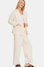 Load image into Gallery viewer, Zenana Quilted Button Up Long Sleeve Top and Pants Lounge Set