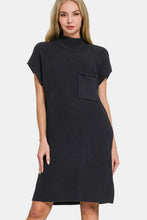 Load image into Gallery viewer, Zenana Mock Neck Short Sleeve Sweater Dress