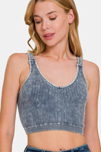 Load image into Gallery viewer, Zenana Washed Ribbed Cropped V-Neck Tank