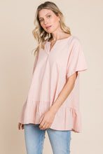 Load image into Gallery viewer, Cotton Bleu by Nu Label Nochted Ruffle Hem Top