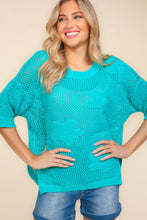 Load image into Gallery viewer, Haptics Floral Crochet Side Slit Knit Top