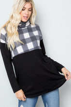 Load image into Gallery viewer, Celeste Pocketed Plaid Turtleneck Long Sleeve Blouse