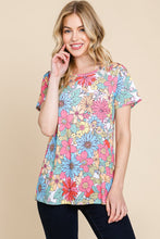 Load image into Gallery viewer, BOMBOM Floral Short Sleeve T-Shirt