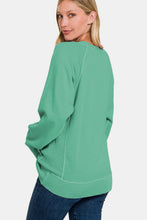 Load image into Gallery viewer, Zenana Pocketed Round Neck Long Sleeve Sweatshirt