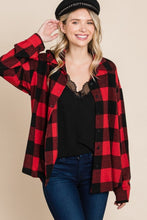 Load image into Gallery viewer, Super Lady Plaid Button Up Long Sleeve Shirt