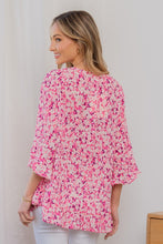 Load image into Gallery viewer, Sew In Love Floral V-Neck Flounce Sleeve Top