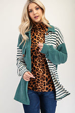 Load image into Gallery viewer, Celeste Striped Button Up Dropped Shoulder Shacket