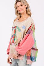 Load image into Gallery viewer, SAGE + FIG Full Size Contrast Peace Patch Dropped Shoulder Sweatshirt