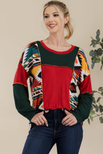 Load image into Gallery viewer, Celeste Exposed Seam Printed Color Block T-Shirt