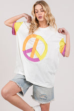 Load image into Gallery viewer, SAGE + FIG Color Block Peace Applique T-Shirt