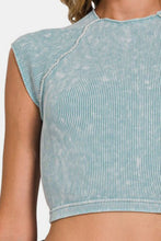 Load image into Gallery viewer, Zenana Ribbed Round Neck Cropped Top