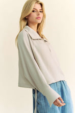 Load image into Gallery viewer, Davi &amp; Dani Drawstring Hem Half Zip Raglan Sleeve Sweatshirt