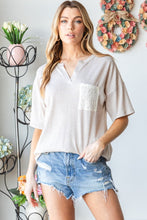 Load image into Gallery viewer, Heimish Lace Front Pocket Drop Shoulder Top