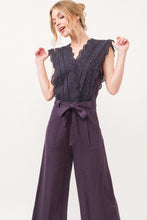 Load image into Gallery viewer, And The Why Laced Surplice Tie Waist Jumpsuit