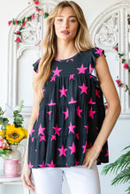 Load image into Gallery viewer, Heimish Round Neck Star Tiered Top