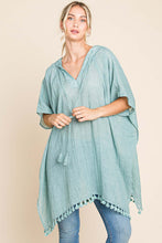 Load image into Gallery viewer, Cotton Bleu by Nu Label Tassel Hem Hooded Cover Up