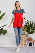 Load image into Gallery viewer, Celeste Ribbed Star Color Block T-Shirt