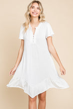 Load image into Gallery viewer, Culture Code Short Sleeve Ruffled Asymmetric Hem Dress