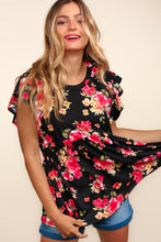 Load image into Gallery viewer, Haptics Floral Ruffle Short Sleeve Babydoll Top