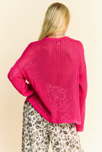 Load image into Gallery viewer, Davi &amp; Dani Star Front Crochet Drop Shoulder Knit Top