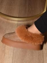Load image into Gallery viewer, WILD DIVA Embellished Faux Fur Platform Booties