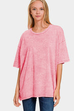 Load image into Gallery viewer, Zenana Washed Round Neck Drop Shoulder Oversized T-Shirt