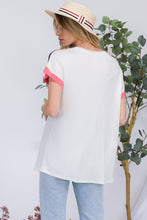 Load image into Gallery viewer, Celeste Color Block Round Neck Short Sleeve T-Shirt