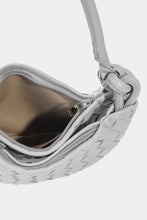 Load image into Gallery viewer, Fame PU Leather Basket Weave Half Moon Bag