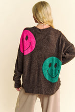 Load image into Gallery viewer, Davi &amp; Dani Contrast Smile Round Neck Oversize Sweater