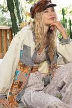 Load image into Gallery viewer, POL Raw Hem Twill Contrast Button Up Shacket