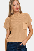 Load image into Gallery viewer, Zenana Mock Neck Short Sleeve Cropped Sweater