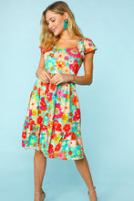 Load image into Gallery viewer, Haptics Floral Square Neck Short Sleeve Dress