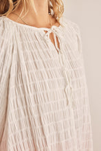 Load image into Gallery viewer, In February Textured Tie Neck Blouse