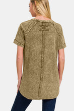 Load image into Gallery viewer, Zenana Heathered Round Neck Short Sleeve Top