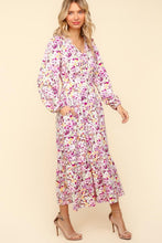 Load image into Gallery viewer, Haptics Floral V-Neck Long Sleeve Dress with Side Pockets